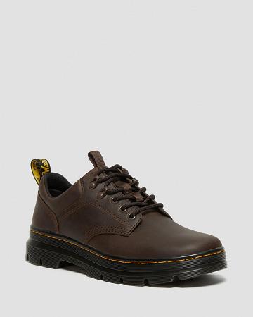 Zapatos Casuales Dr Martens Reeder Crazy Horse Cuero Utility Mujer Azules Marrom | MX 666VRW